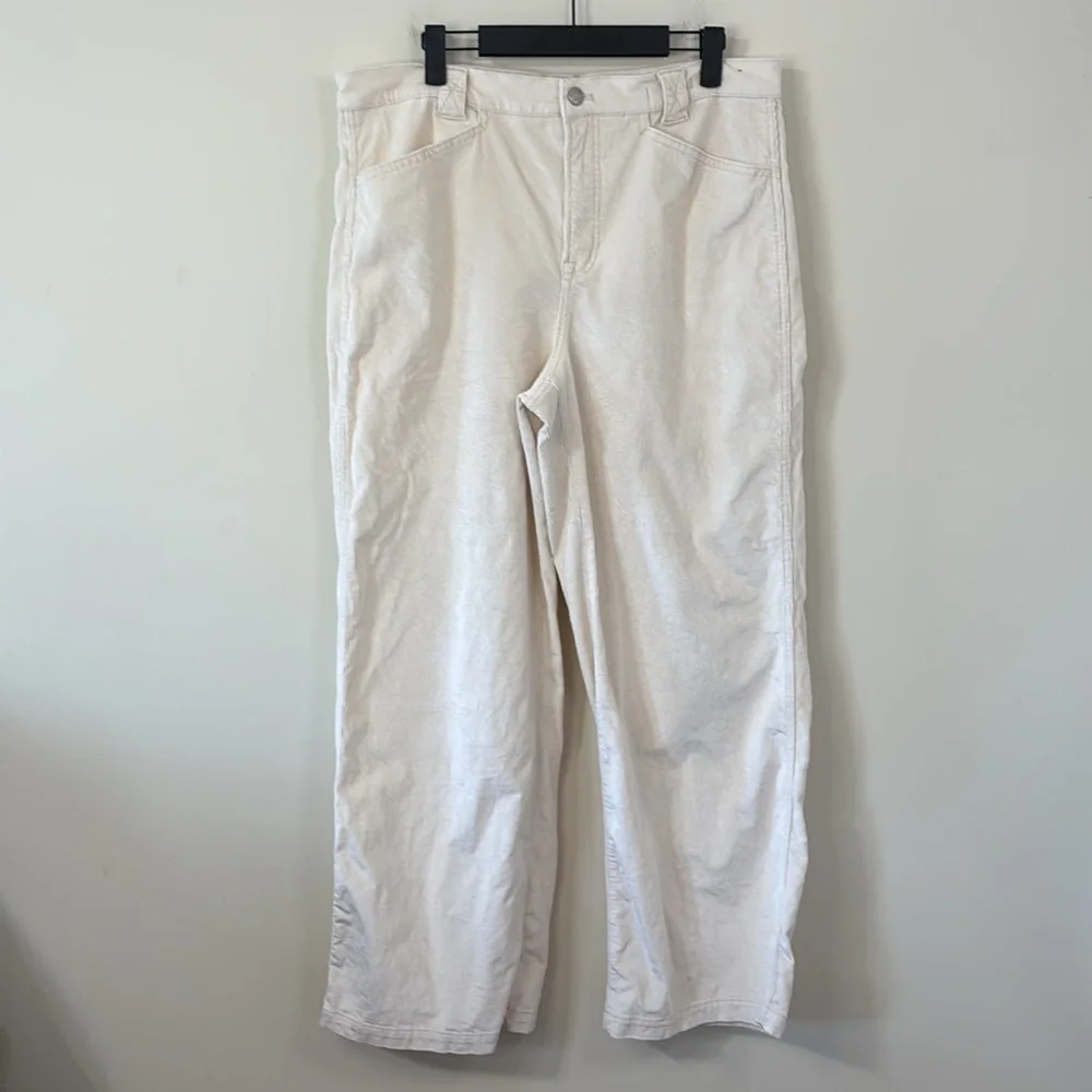 Madewell Emmett 2.0 Wide-Leg Pants in Corduroy Antique Cream Size 12 - Picture 3 of 13